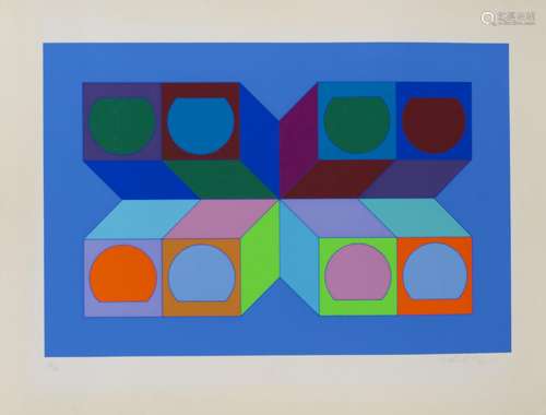 Victor VASARELY (1906-1997) - Sans titre - Lithographie sign...