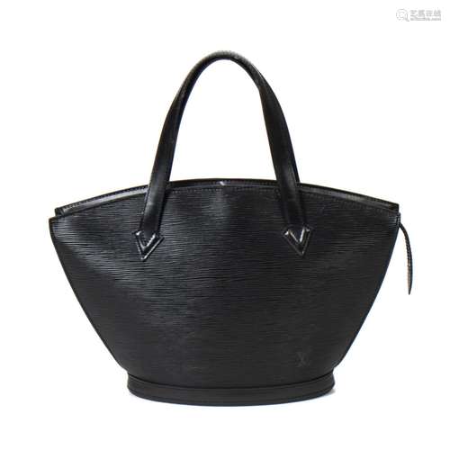 LOUIS VUITTON – Sac Saint-Jacques – En cuir épi noir – Intér...