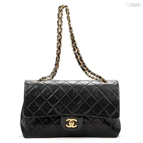 CHANEL -  Sac à main Classique à double rabat – En agneau no...