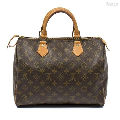 LOUIS VUITTON -  Sac Speedy 30 – en toile enduite monogramme...