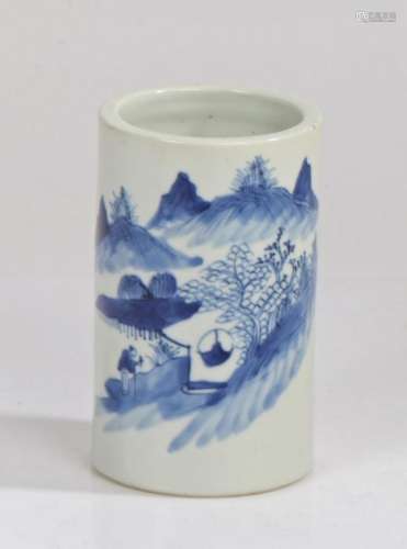 Chinese porcelain brush pot, Qing Dynasty, 19th Century, the...