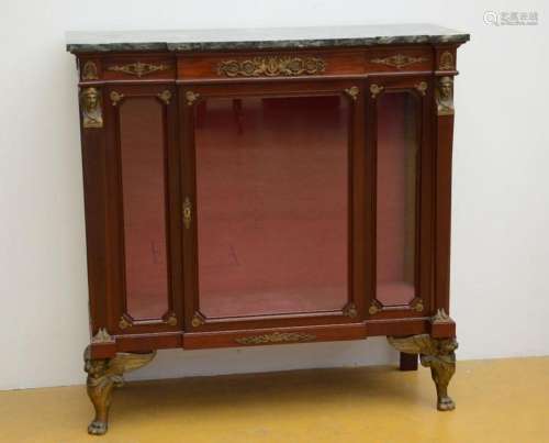 Empire style display case in mahogany and gilt bronze (118x1...