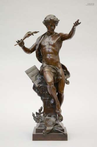 Picault: bronze sculpture 'Pro Merito' (H68cm)