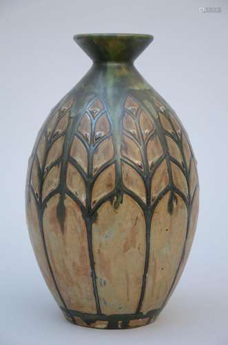 Art Deco vase in stoneware Keramis, 'abstract' D638 ...