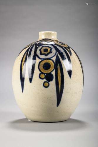 Art Deco vase in stoneware Keramis, Charles Catteau, 'fl...