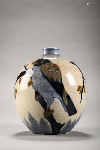 Art Deco vase in stoneware Keramis, Charles Catteau, 'bi...