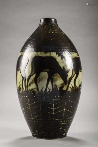 Art Deco vase in stoneware Keramis, Charles Catteau 'dee...