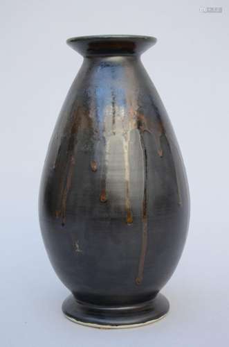 Art Deco vase in stoneware, Keramis, 'monochrome', D...