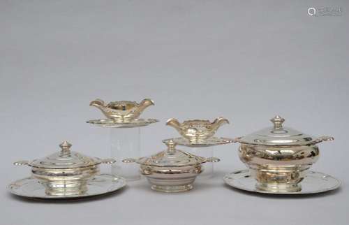 Part of a table service in silver, seven pieces