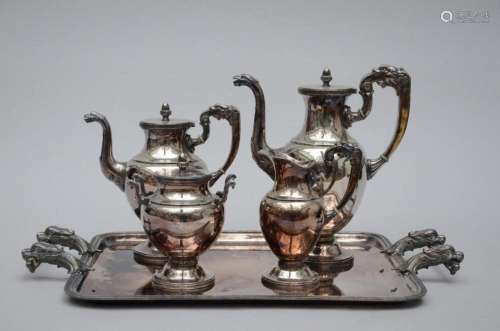 Silver plated coffee service on a tray, Wiskemann (jug H29cm...