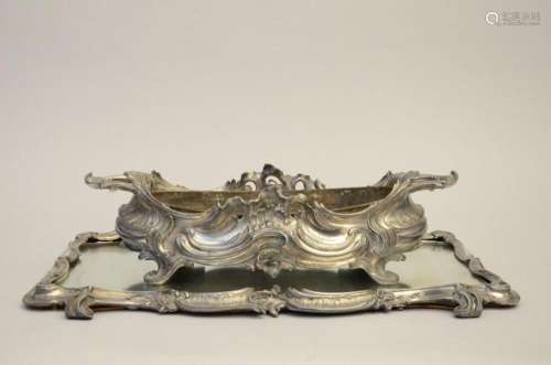 Silver plated planter with platter in Louis XV style (14x50x...