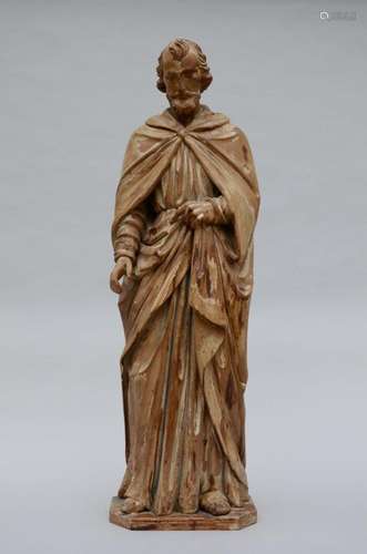 A statue of a saint carved in wood, 19th century (H105cm)