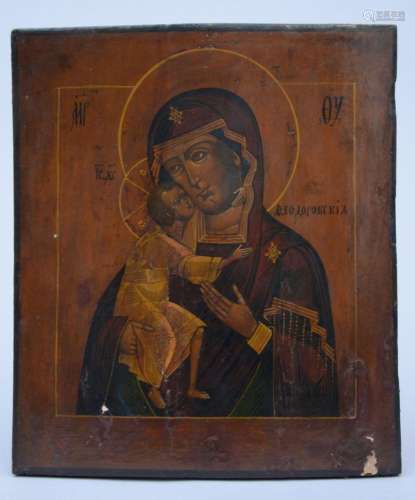 An Russian icon 'Madonna and Child' (35x30cm) (*)