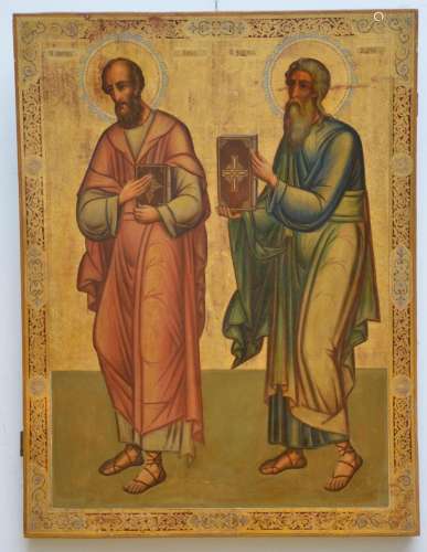 A large Russian icon 'Evangelists Peter and Paul' (1...