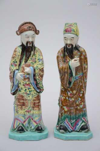 A pair of Chinese porcelain figures (H25cm) (*)