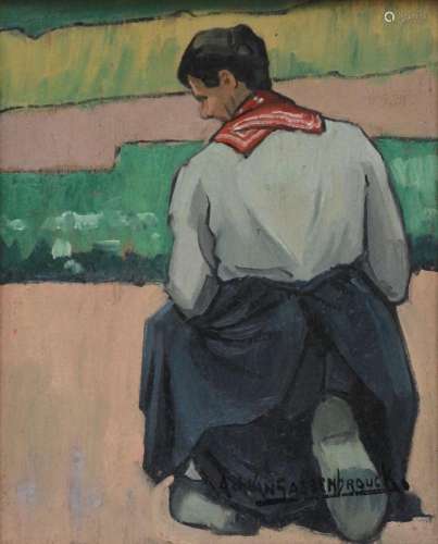 Van Sassenbrouck: painting (o/p) 'the prayer' (39x32...