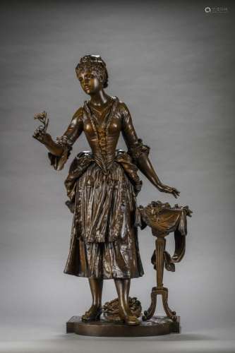 Henri Plé: bronze sculpture 'elegant lady' (83cm)