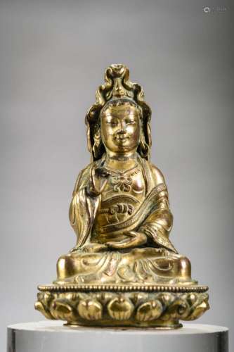 A gilt copper statue 'Guanyin', China 18th century (...