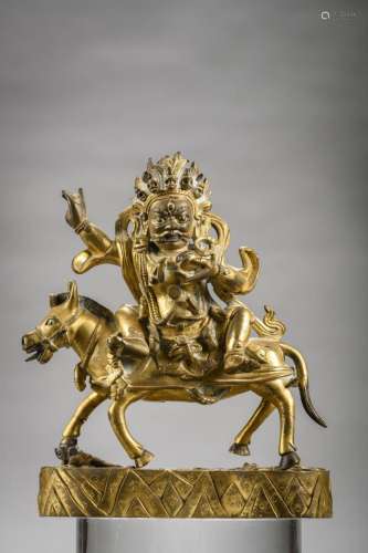 Sino-Tibetan statue in gilt bronze 'Shri Devi', 18th...