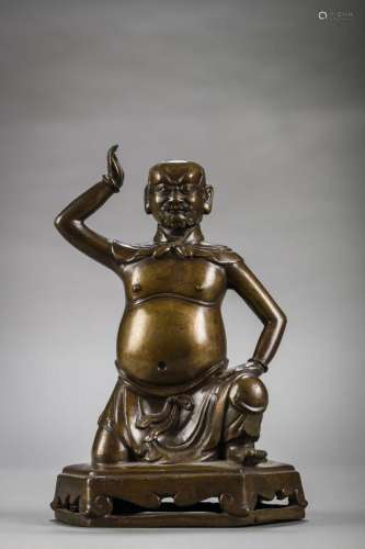 Bronze sculpture 'foreign servant', China 17th centu...