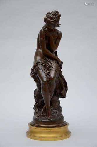 Moreau Mathurin: bronze statue 'draped lady' (h 71 c...