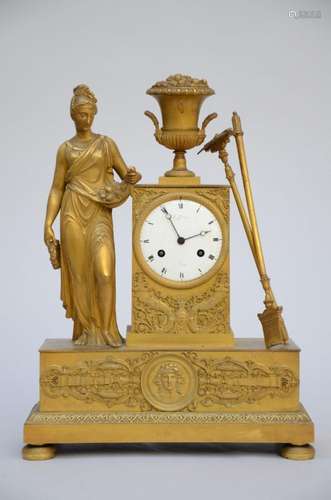 A gilt bronze Empire clock 'farmer', Liège (43x32x13...