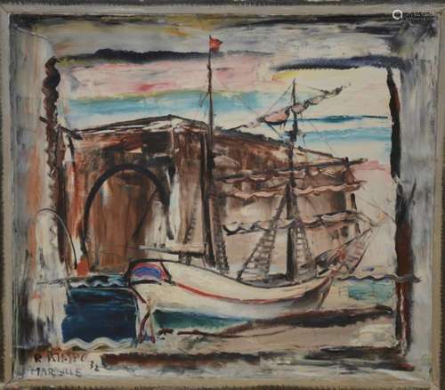 Reimond Kimpe 1932: painting (o/d) 'Marseille' (65x7...