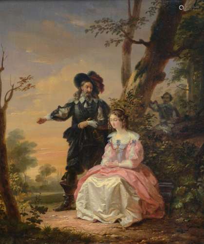 Jacobus Eeckhoudt: painting (o/p) 'couple in love' (...