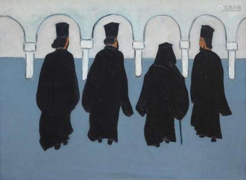 Paul van Hoeydonck 1952: painting (o/c) 'four judges'...