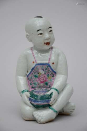 Hehe boy in Chinese porcelain, Qing dynasty (H15cm)