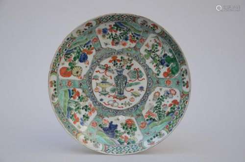 A famille verte dish in Chinese porcelain, Kangxi period (di...
