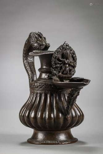 Nepalese oil lamp 'Mahakala' (h22cm)