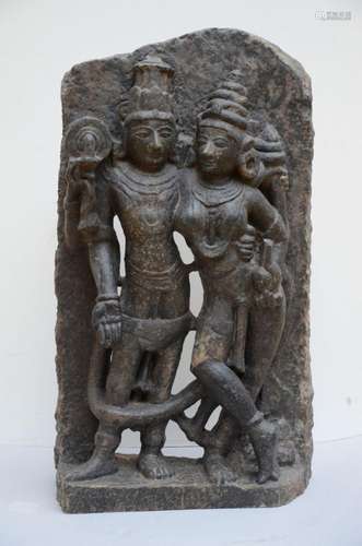 Hindu statue in stone, India (h74 cm) (*)