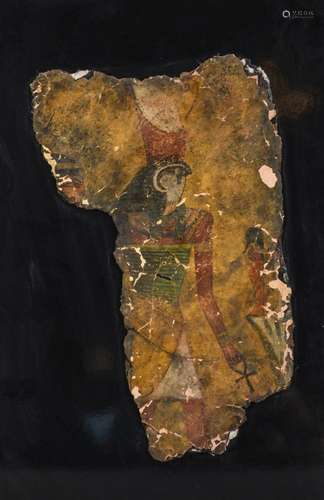 A fragment of an Egyptian wall painting 'Horus' (h30...