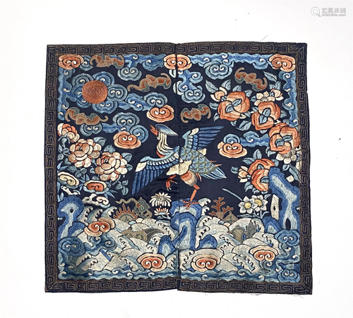 Satin Stitch Pekin Knot Stitch Rank Badge, Daoguang Period