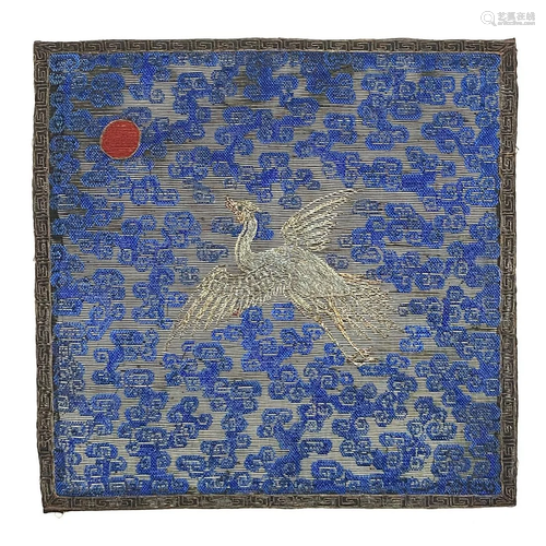 Counted Stitch On Silk Gauze Rank Badge, Guangxu Period