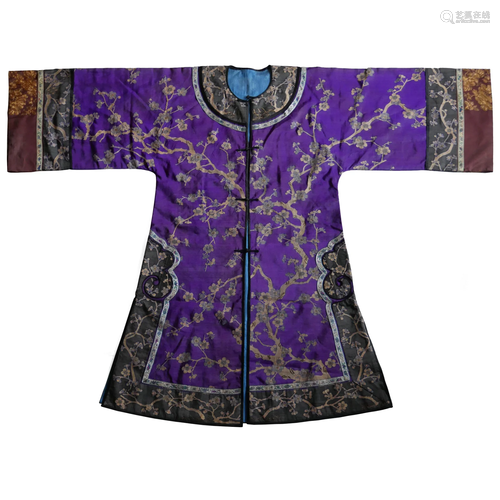 Purple-Ground Silk Kesi Lady's Robe