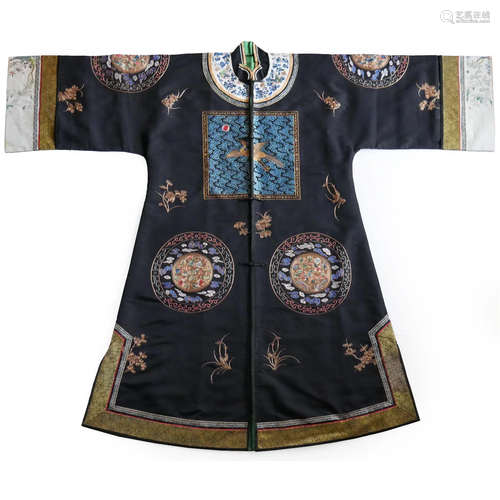 Lady's Silk Informal Jacket With Gold Embroidery