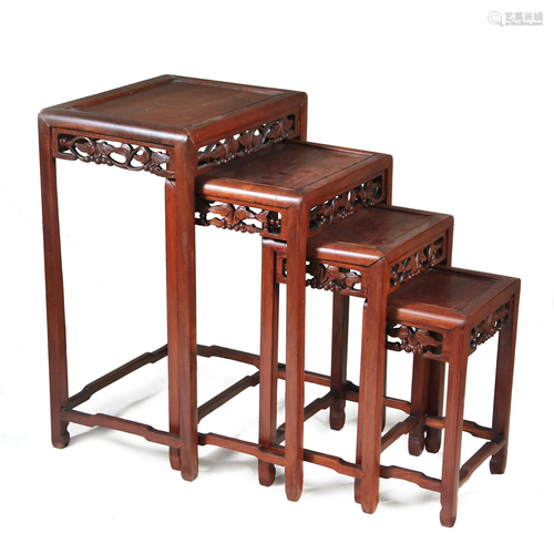 Chinese Rosewood Nest of Tables, Guang Xu (1875-1908)