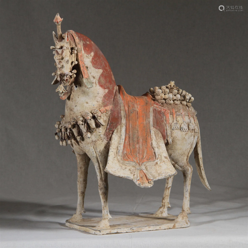 TL Tested Painted Pottery Horse Purported Northern Wei (386-...