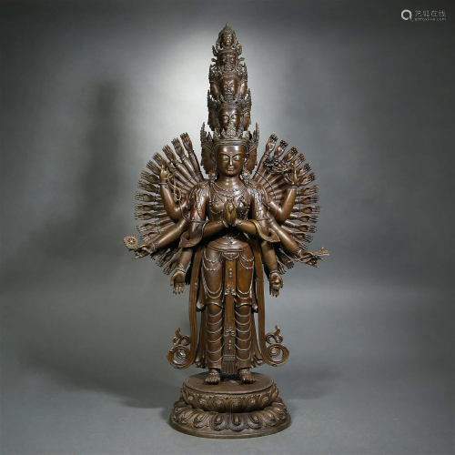 Large Bronze Figure Of Standing Avalokitesvara Pala Style