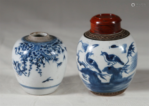 Two Blue & White Porcelain Jarlets, 19th Century