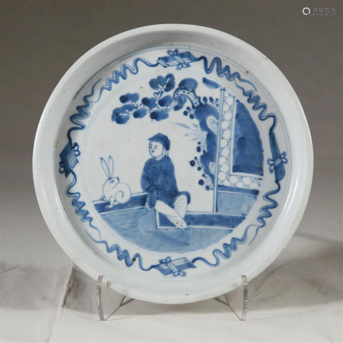 Chinese Bulb Bowl in Blue & White, Qing Dyn.