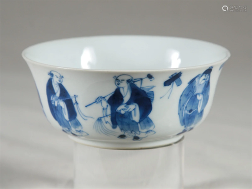 20th C. Blue & White Porcelain Bowl With Mark