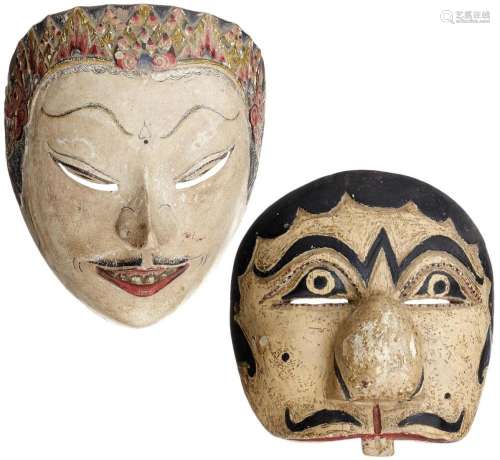 Paar indonesische Clown Masken
