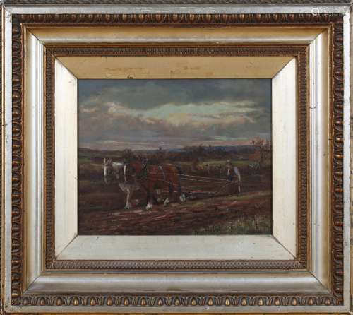 British School - Plough Team in a Landscape