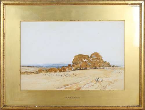 Edmund Morison Wimperis - Extensive Landscape with Sheep gra...