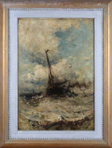 British School - Sailing Vessel on a Rough Sea