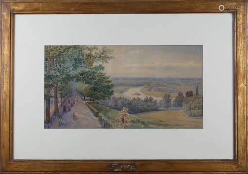 J.H. Lewis - View of the River Thames from Richmond Hill