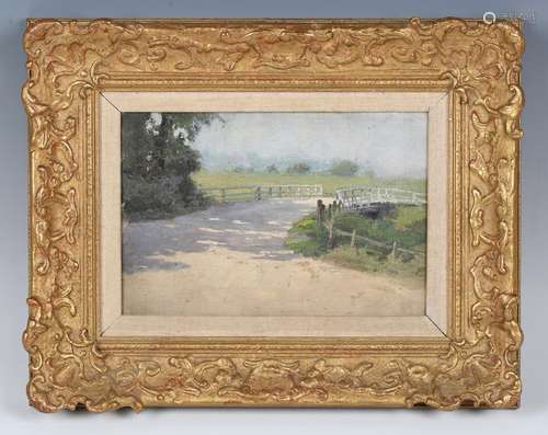 British School - A Fenland Landscape with Bridge